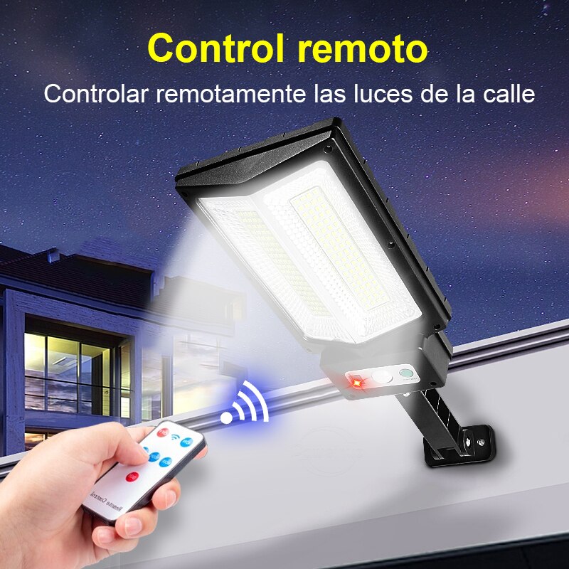 La luz Led Solar más potente para exteriores, 3 modos, luces de calle recargables, lámpara Solar impermeable, lámpara de jardín con Control remoto para exteriores，luces solares superbrillantes para exterior