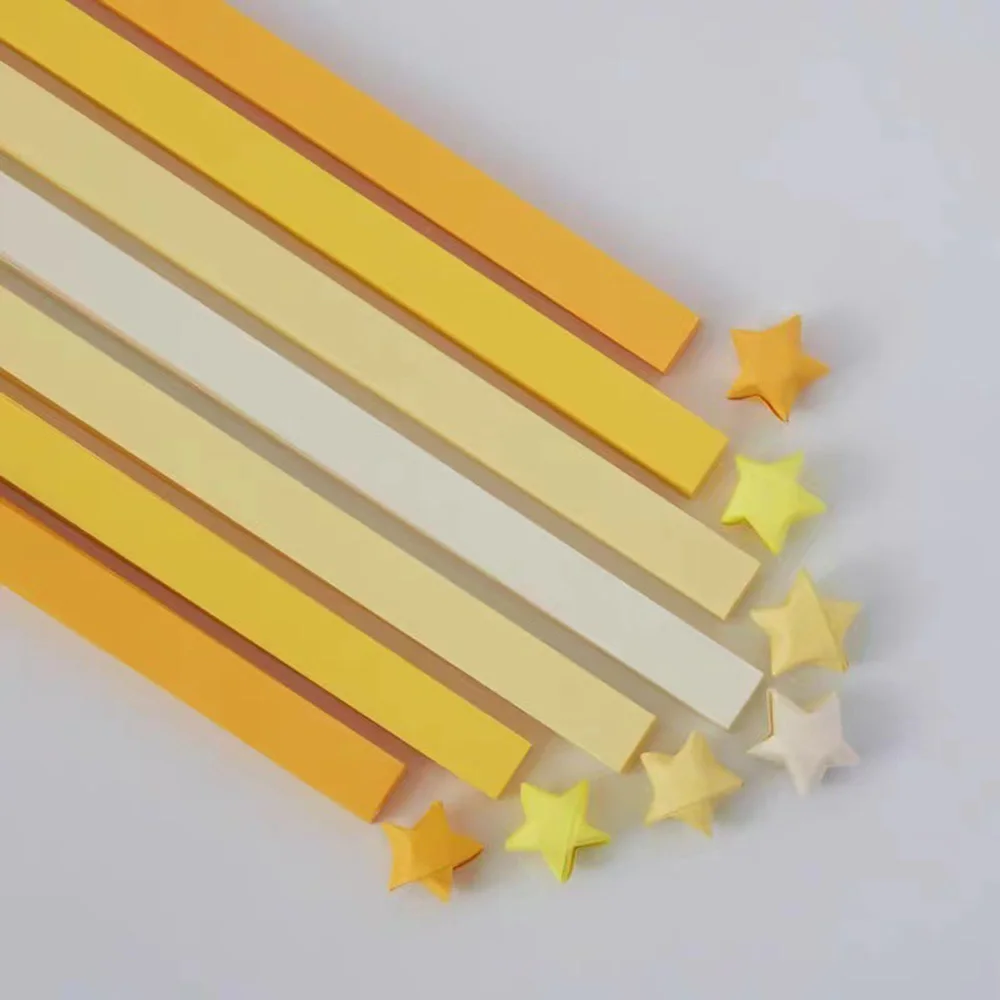 540 Stuks Origami Ster Papier Strips Geluksster Decoratie Papier Strips Vouwpapier Voor Diy Hand Kunst Ambacht Origami School Onderwijs: Oranje