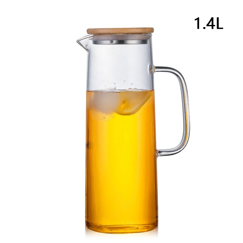 Glas Water Pot Koud Water Fles Handvat Waterkoker Transparant Hittebestendig Sap Theepot Pitcher Water Waterkoker 1.2L 1.5L: E