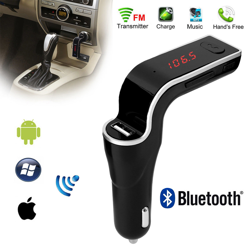 Auto Draadloze Fm-zender Handsfree Aux Modulator Auto Bluetooth Kit MP3 Speler Sd Usb Lcd Auto Usb Lader Accessoires