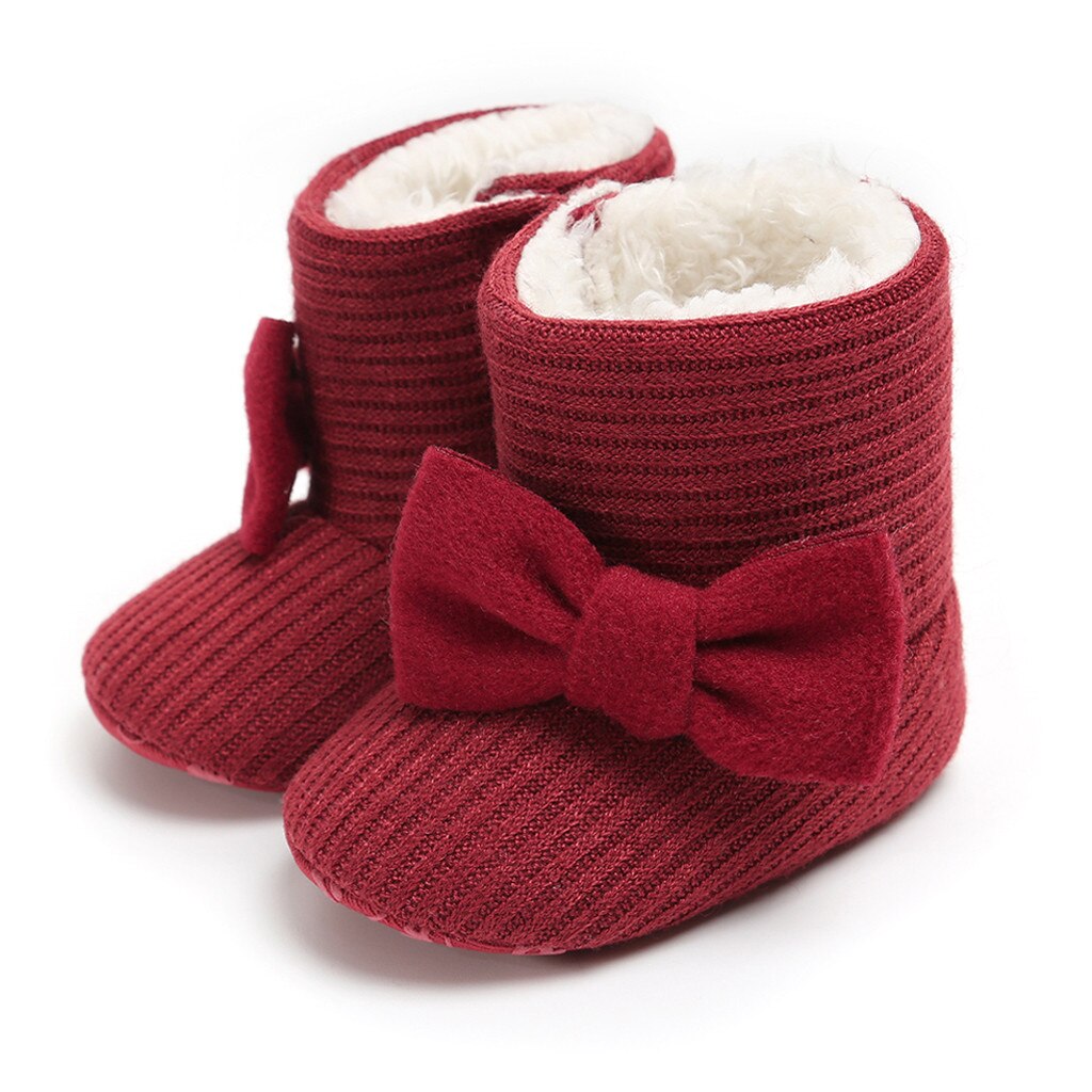 Kleinkind Stiefel Winter Innen Hause Baby Und Jungen Mädchen Schuhe Anti-Unterhose Kleinkind Schnee Warme Prewalker Pelzigen Hausschuhe Stiefel r4: rot / 12