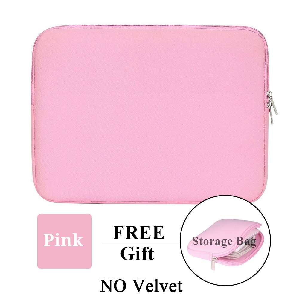 Laptop Notebook Case Tablet Sleeve Cover Bag 11" 12" 13" 15" 15.6" for Macbook Pro Air Retina 14 inch for Xiaomi Huawei HP Dell: Pink No Velvet