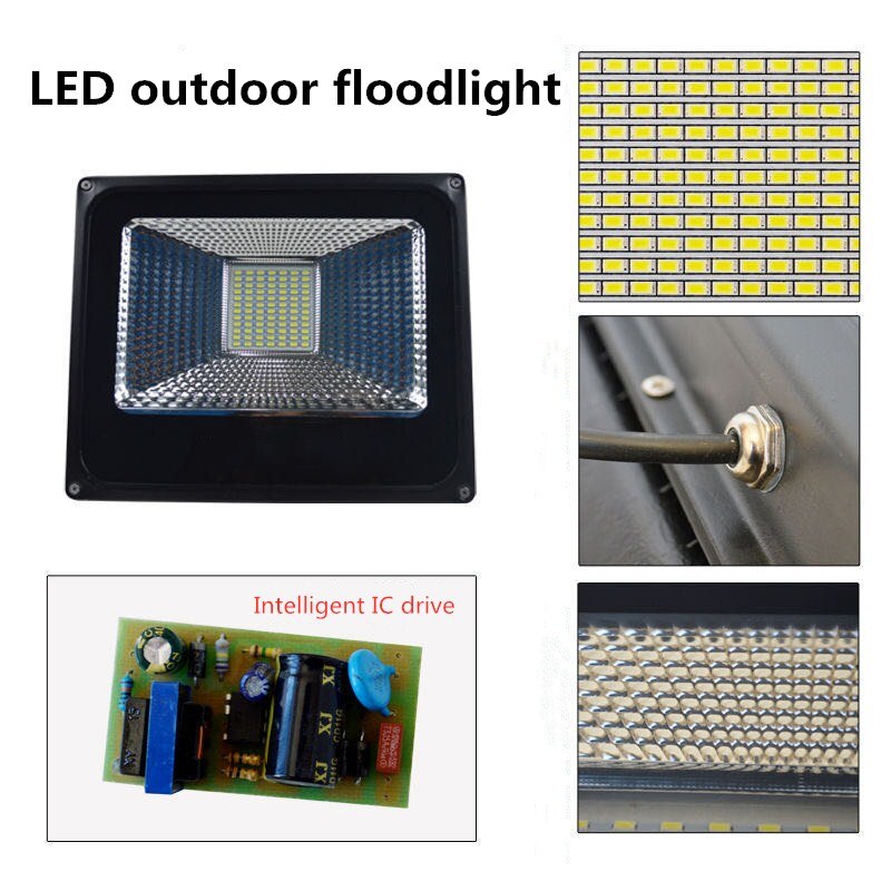 220v led projektlys lampe 50w 100w 500w høj pf vandtæt  ip65 ip65 udendørs projektør søgelys reklame projektør lys
