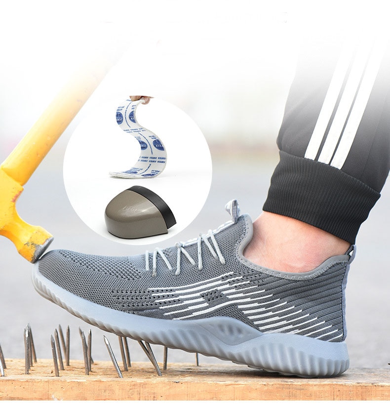 Breathable Safety Work Shoes For Men Male Steel Toe Cap Boots Construction Shoes Safety Boots Work Anti-Smashing