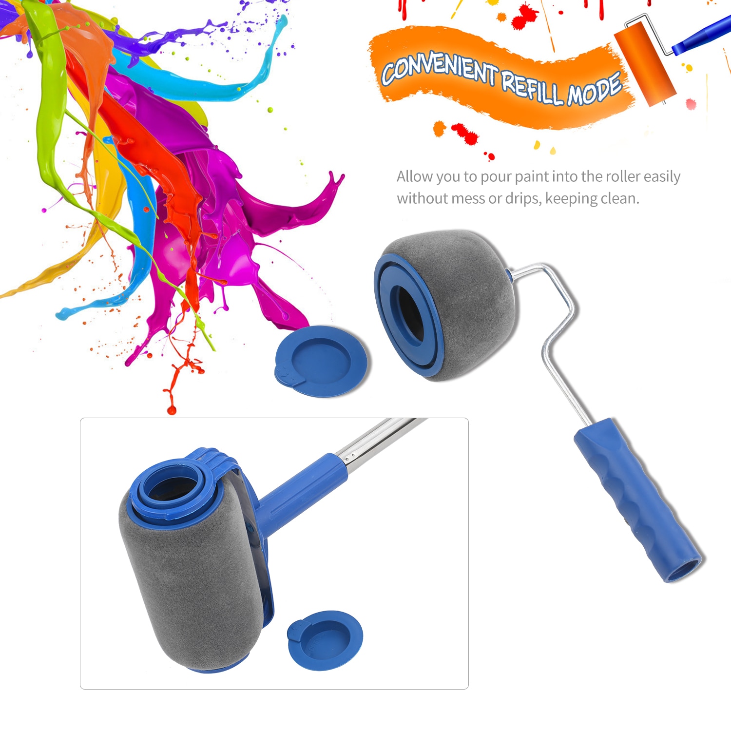Huishoudelijke Verf Roller Borstel Hoek Schilderij Penseel Schilderen Tool Verf Roller Kwast Set Naadloze Drum-Type