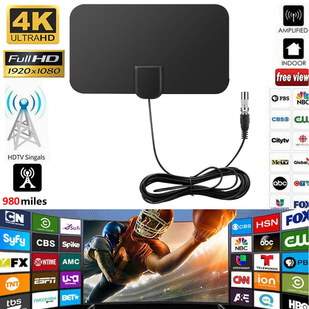 980 Miles HD TV Antennas Indoor Mini HD Digital TV Antenna