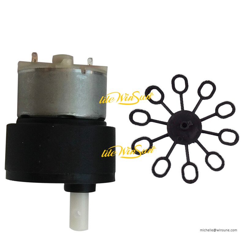 Stage Bubble Machine Motor 12V DC RPM 45R Metal Motor Plastic Motor Impeller Replace Spare: 1xBlack set