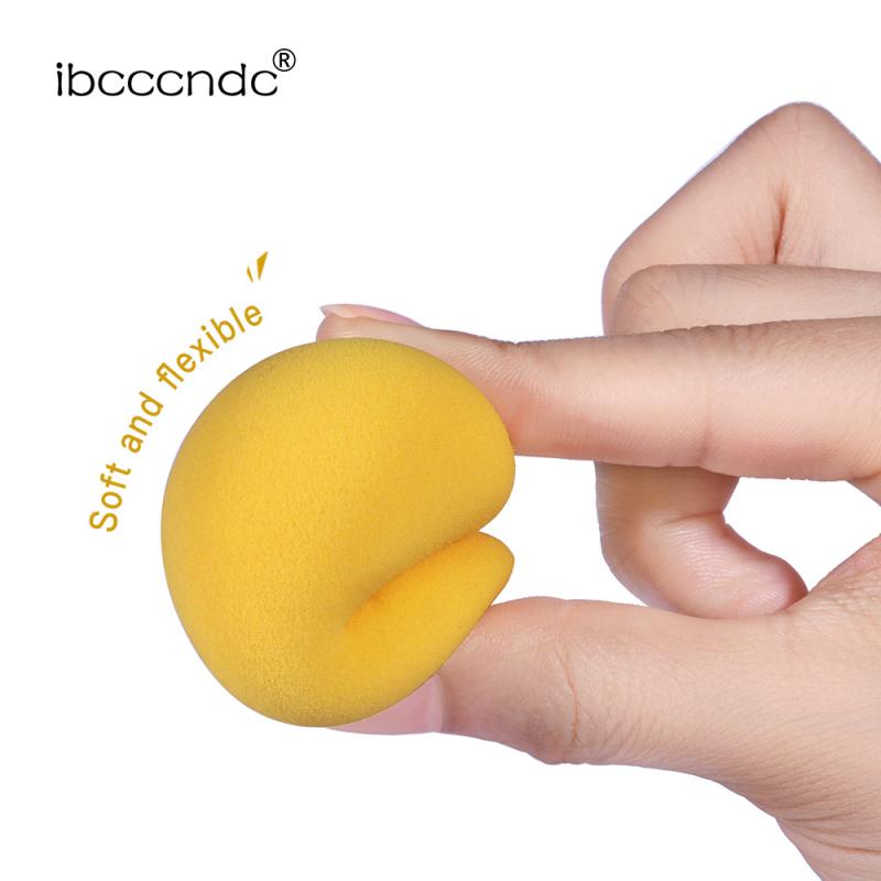 1 Pc seco mojado de doble uso Mango esponja Puff cosmético de maquillaje esponja suave de las mujeres de base de maquillaje contorno Facial esponjas Mango esponja