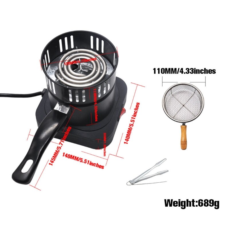 Portable Electric Single Burner Stove with Iron Spoon Mini Hotplate Furnace Home