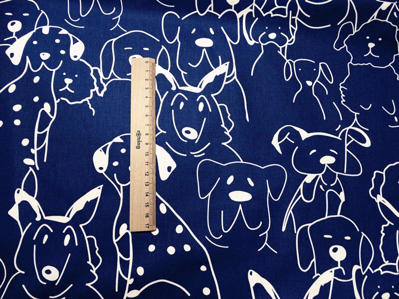 Chien Dot impression tissus à la main tela algodon bricolage couture Patchwork bébé robe lit couture vêtements tissu coton sergé tissus