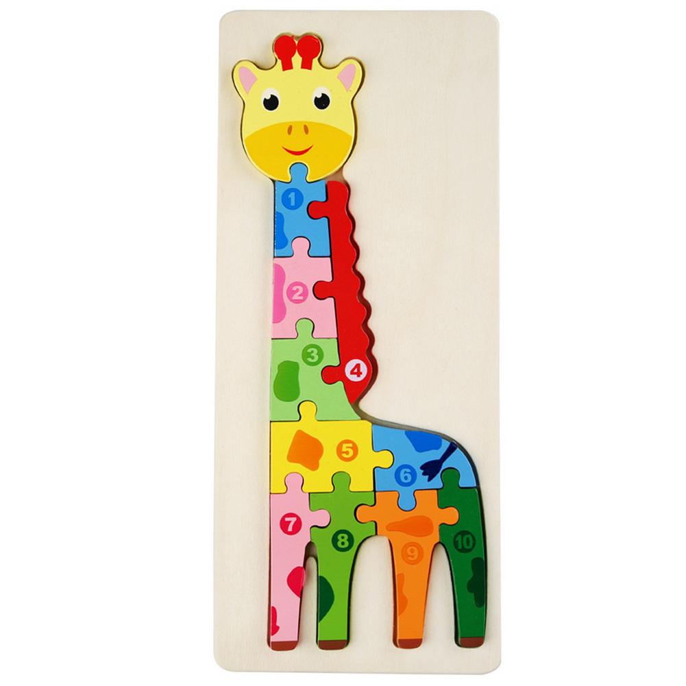 Houten Puzzels Voor Peuters Grote Maat Cartoon Aantal Dier Legpuzzels Voorschoolse Educatief Speelgoed Cadeau Voor Jongens Een: Blue