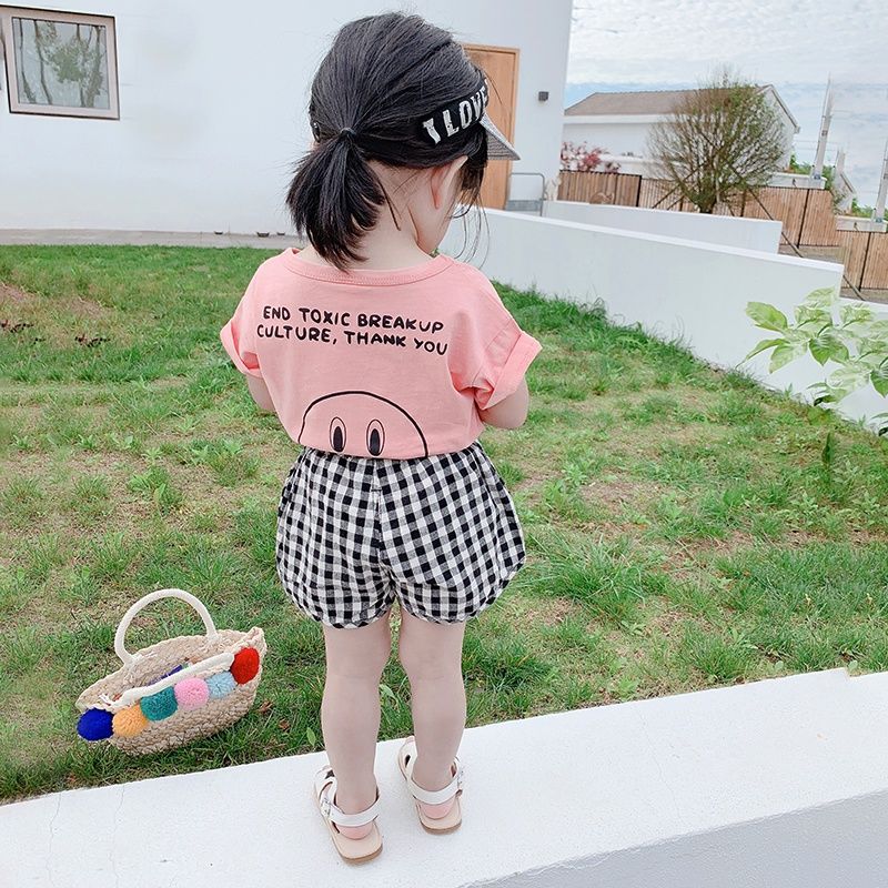 VIDMID abiti estivi per ragazze pantaloncini scozzesi per bambini pantaloncini casual per bambini estivi P6116