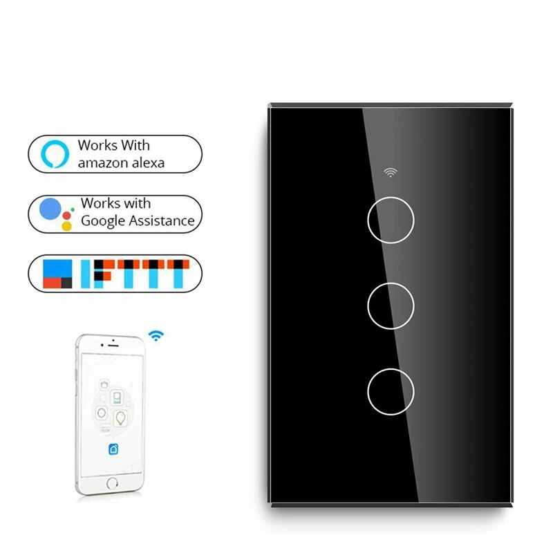 Smart Wifi 3 Bende Lichtschakelaar Touch-Panel Voor Thuis