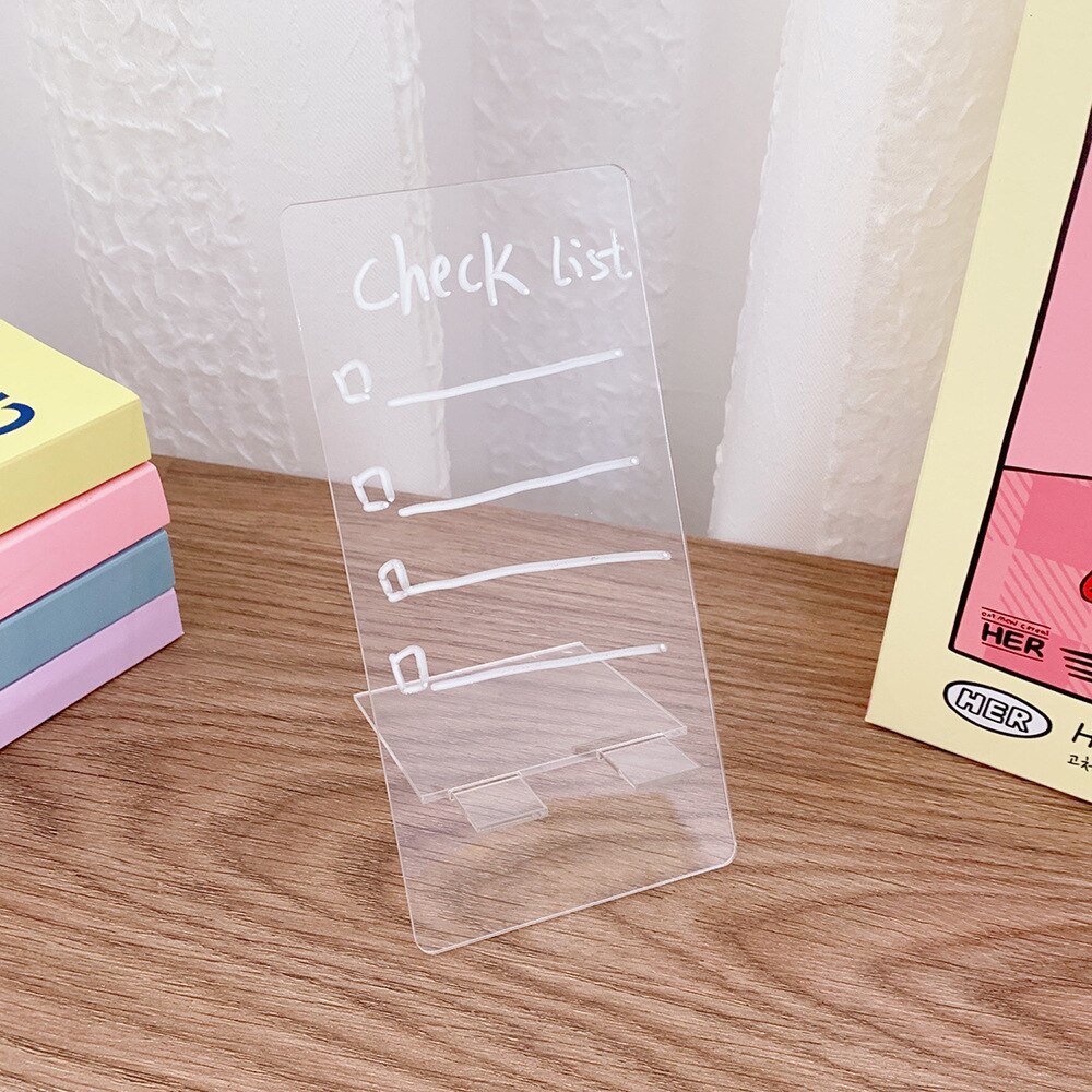 Yisuremia 1pc Transparent Letter Message Board Wordpad Memo Note Borad Phone Stand Holder Free A Pen Kawaii Stationery