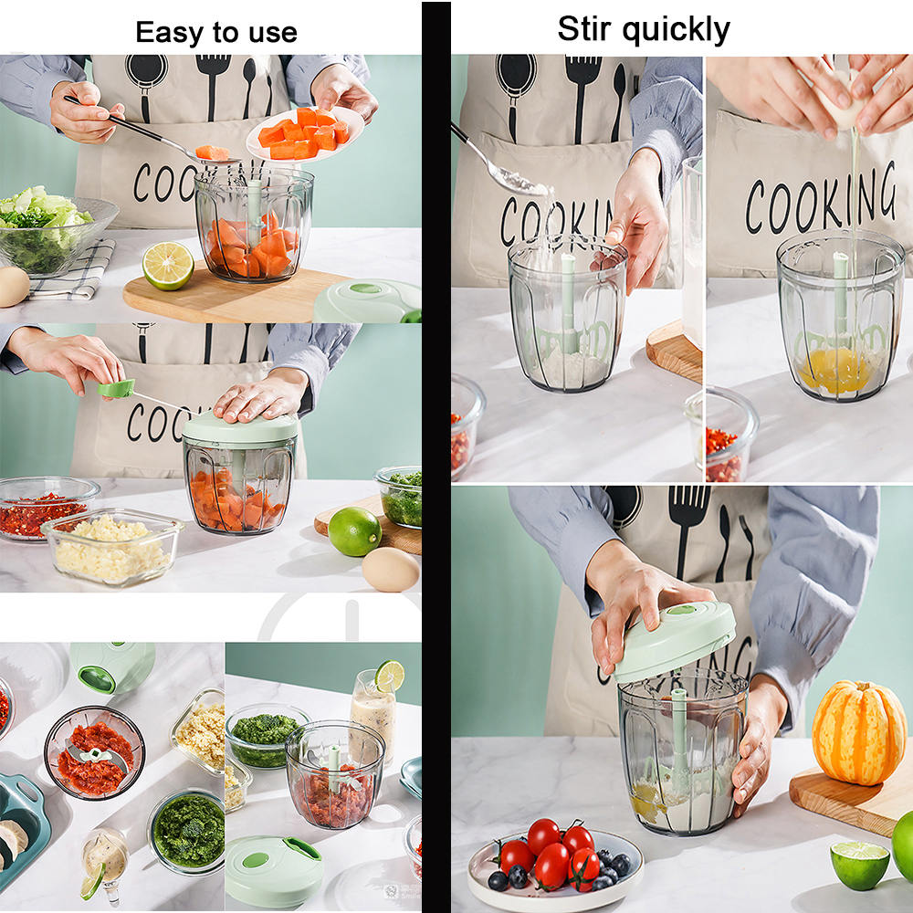 400/900ml kraftig kjøttkvern, håndkraft, mathakker, kjøttdeigblander, blender til å hugge kjøtt, frukt, grønnsaksnøtter, kutter