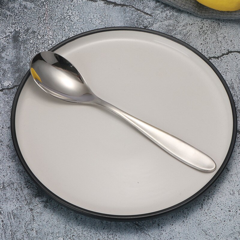 304 Stainless Steel Western Food Knife And Fork hanyi Series Steak Knife Dinner Fork Dessert Stirring Spoon Fruit Fork: One Tip Spoon