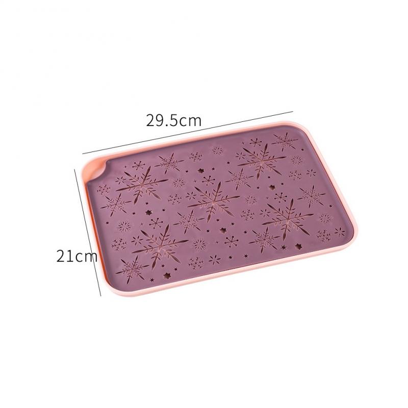 Double Tray Water Cup Plastic Drainage Tray Household Living Room Rectangular Tea Tray Fruit Tray Drainage Basket: S purple