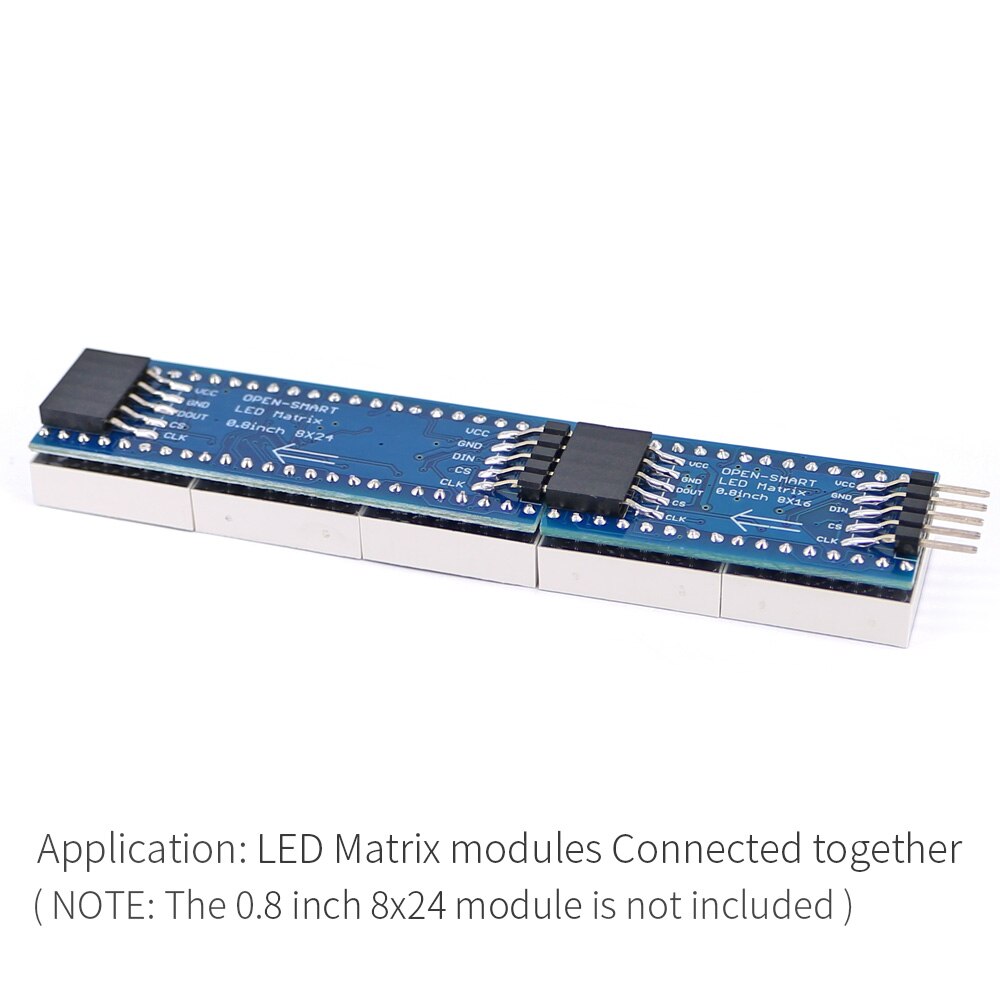 offen-Clever 0,8 "0,8 zoll 8*16 Kaskadierbar rot LED Punkt Matrix Anzeige Modul mit spi-schnittstelle für Arduino UNO R3/mega2560