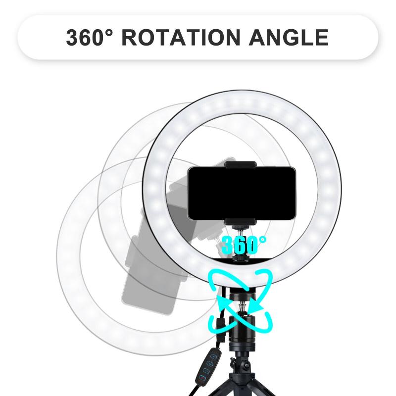 10 Zoll LED Ring Licht Live Füllen Licht 180 ° Drehung Winkel flexibel Makro Blitz 360 ° praktisch Drehung winkel Tisch Lampe