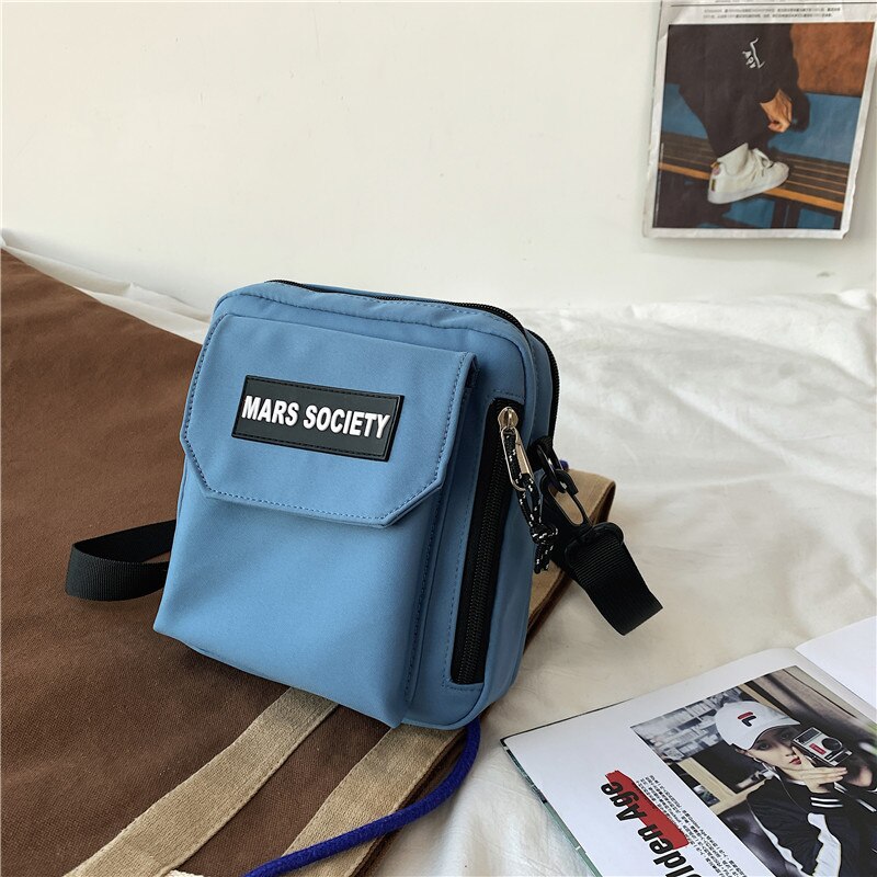 Casual Daily Carry Schoudertassen Nylon Flap Vrouwen Crossbody Messenger Telefoon Pack Dames Bakken Bolsa Feminina Kleine: Blauw