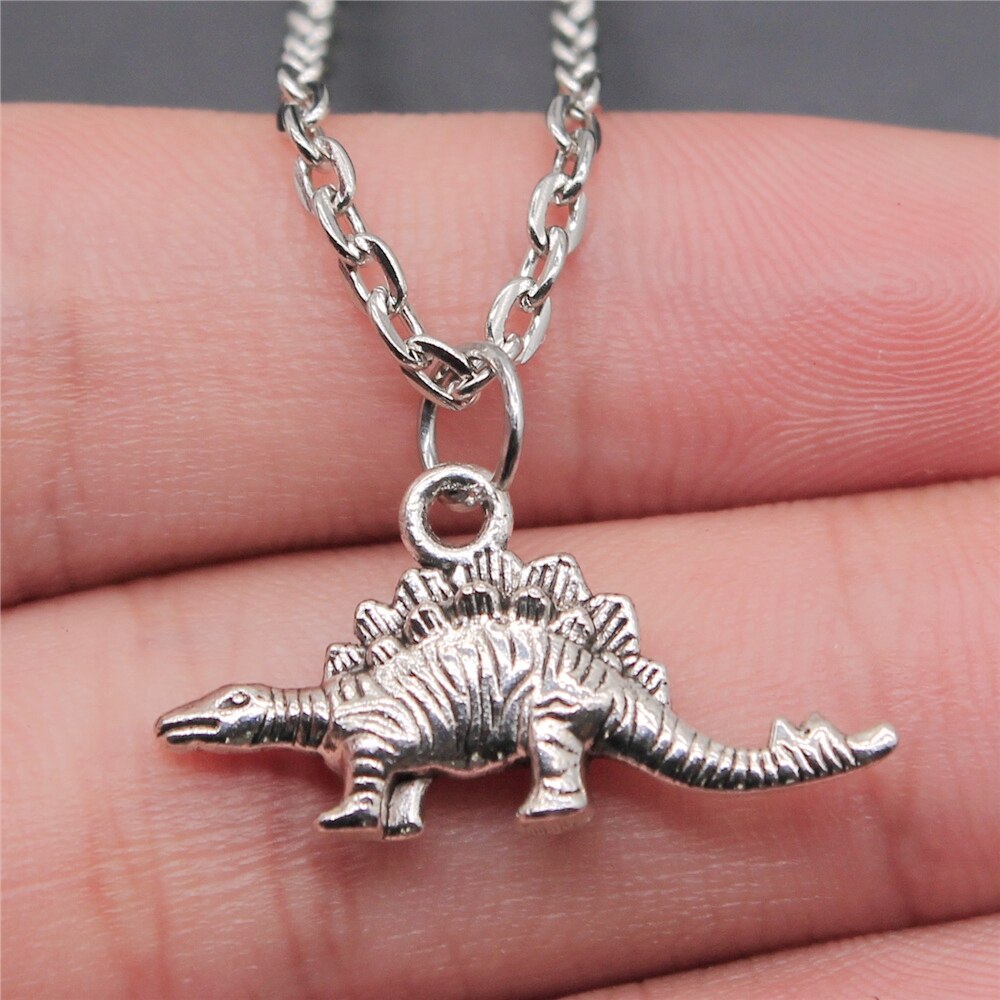 Antiek Zilver Kleur 13X26Mm Dinosaur Bedels Hanger Ketting Voor Vrouwen Dame Meisje Sieraden