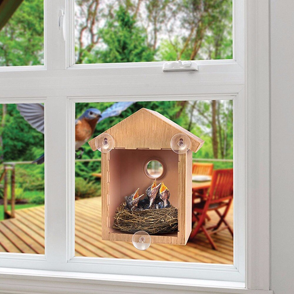 Casa para pájaros golondrinas, nido artesanal, decoración para el hogar, caja para cacatúas de cría al aire libre, techo de , suministros para aves, C42