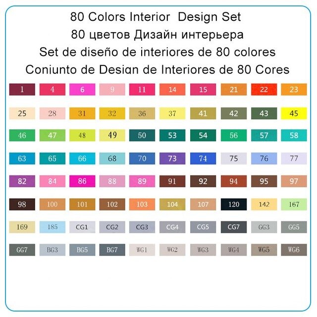 TOUCHNEW 30/40/60/80 Colors Art Markers Alcohol Based Markers Drawing Pen Set Manga Dual Headed Art Sketch Marker Pens