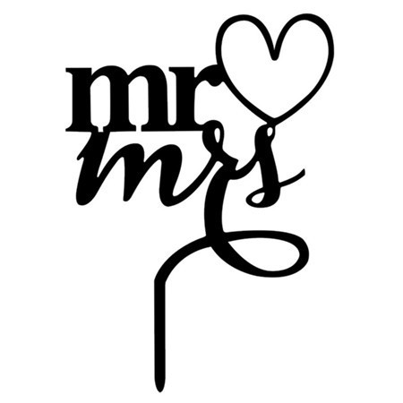 Romantische Wedding Cake Topper Mr Mrs Acryl Zwart Toppers Bruid Bruidegom Voor Verjaardag Bruiloft Decoratie Feestartikelen: P