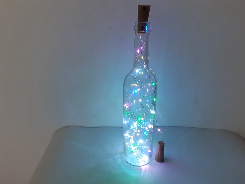 2M 20 Led Glass Wine Bottle Cork Stopper Lights LED Light String Cork Stopper Garland Fairy Light Christmas Party Decoration