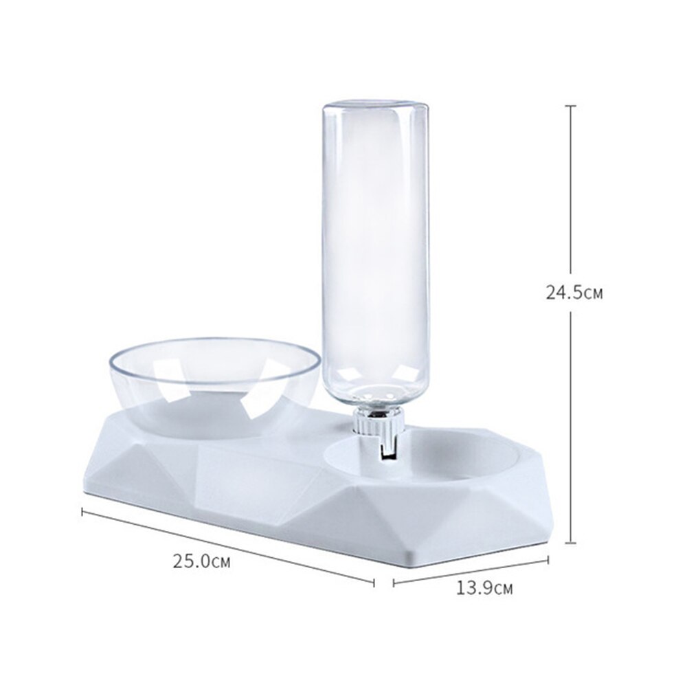Voerbak voor huisdieren, dubbele voerbak voor katten met automatische waterdispenser, voerbak voor honden en katten, drinkbak voor katten, verhoogde staande voerbak: 9