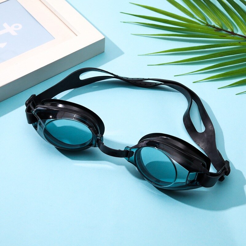 Boxed Diving Swimming Goggles Kids Adult Adujstable Belt Swimming Goggle Earplugs Set Silicone Swim Pool Competition Anti-Fog HD: Black boxed