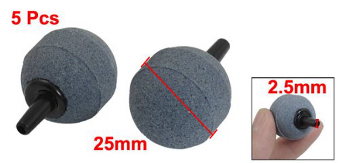 5 Pcs Aquarium Bubble Maker Air Stone 25Mm Diameter Grijs