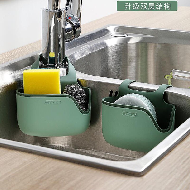 1pcs Kitchen Soap Sponge Drainer Rack Sink Storage Bakset Adjustable Faucet Holder Saddle Kitchen Bathroon Sink Organizer
