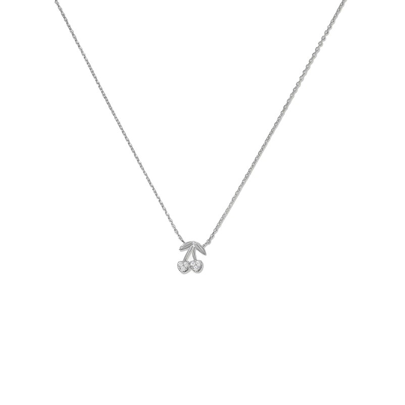 Ourex Mode Punk Stijl Goud Kleur Metal Cherry Hangende Ketting Leuke Ketting Voor Vrouwen Bruiloft Sieraden: silver