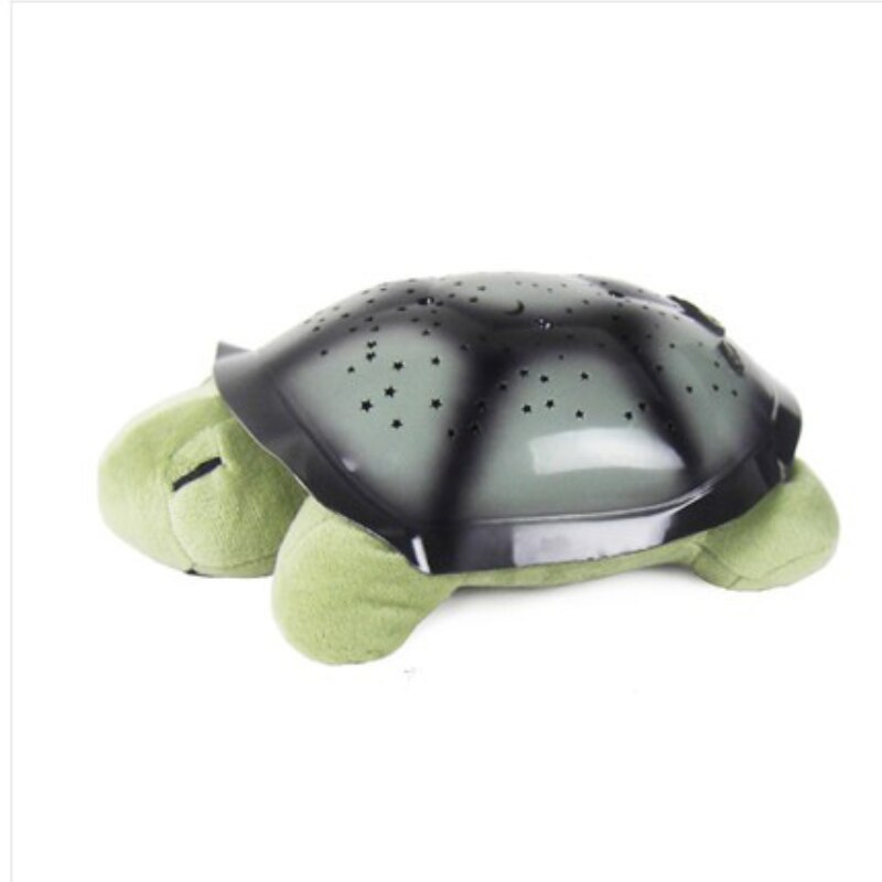 Lámpara de proyector de tortuga de peluche para niños, proyector de cielo estrellado de música, juguete luminoso para dormir, decoración de dormitorio, luz nocturna