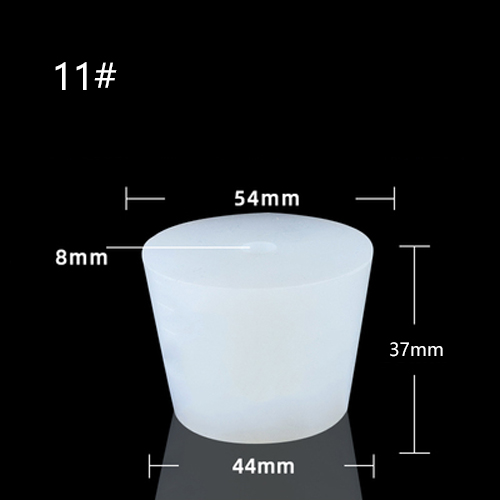 1pchome cerveja vinho rolhas de silicone plug com 8mm buraco para válvula de bloqueio a ar bubbler fermentação válvula de escape silicone borracha plug: Size 11 with Hole