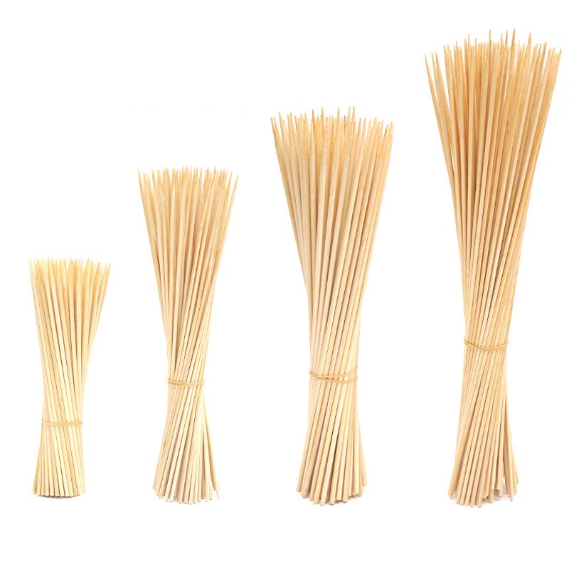 100PCS Bamboo Skewers Natural Disposable Skewer Sticks Kebab Skewers for Grill Bamboo Meat Tool Disposable Long Sticks