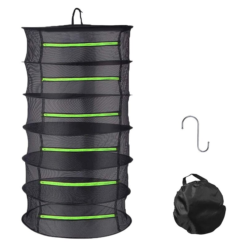 Warstwy suszenie netto na zioła wiszący kosz składany wieszak ziele suszenie netto suszarka torba siatka na kwiaty pąki rośliny organizator: 6 warstwa