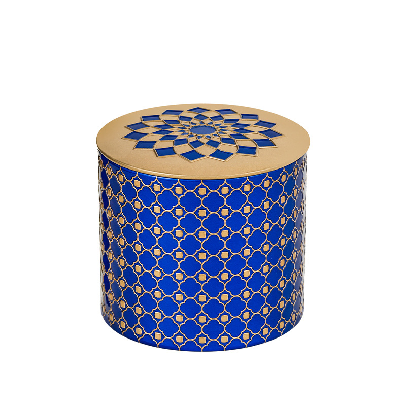 Caja de hojalata para aromaterapia, lata pequeña portátil Universal para aromaterapia, vela de té, flor, joyería de dulces de boda, lata vacía sellada: Large-Royal Blue