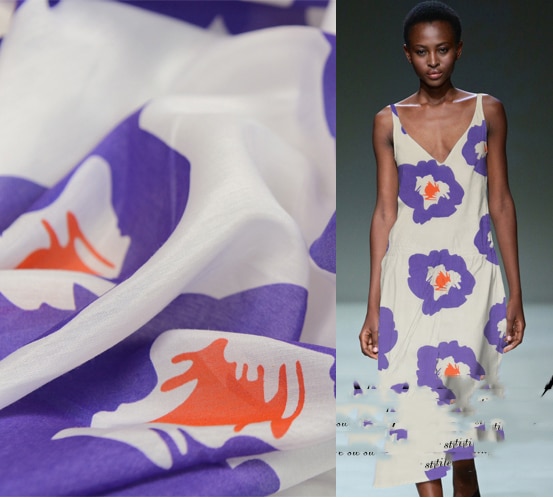 Tela de seda estampada de algodón de pura seda estilo nacional primavera y verano tela de vestido