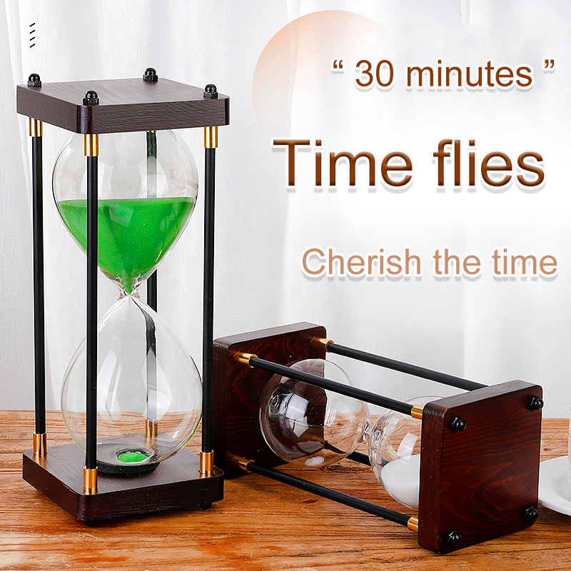 30 minuten vintage zandlopers creatieve studie houten vier-stijlen 30 minuten kleurrijke zand zandloper timer cadeau desktop ornamenten