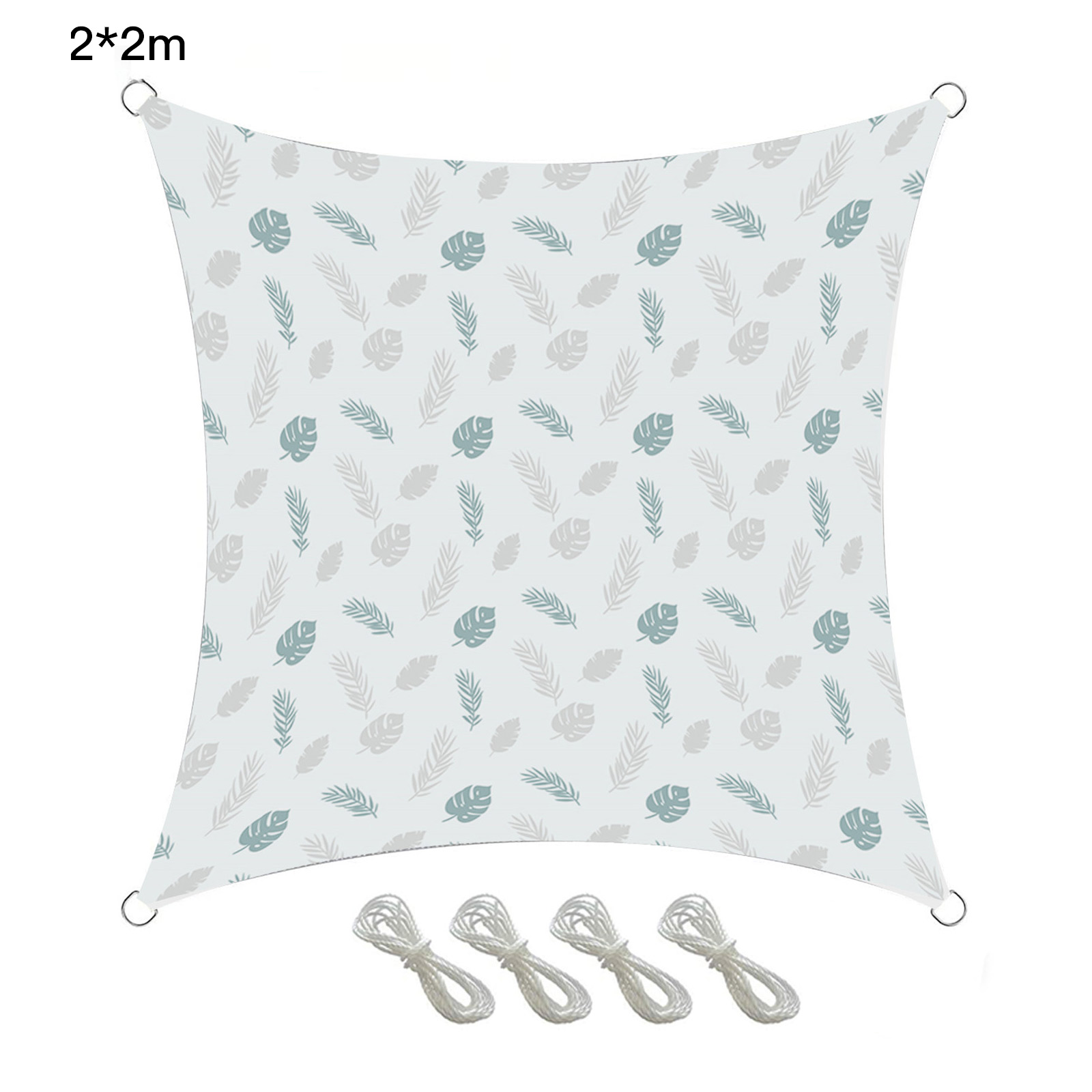 Canopy Shade Sail Rainproof Cloth Outdoor Set 98% UV Garden 2m*4 Rope Courtyard 2*2 M Printing Protection Square Awning: White 2 x 2m