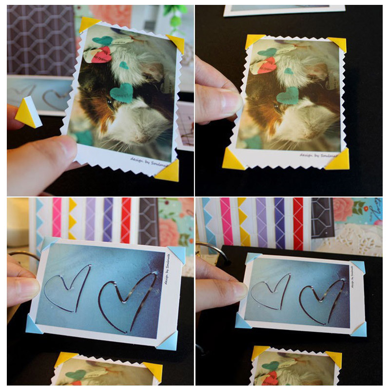 Cadre Photo autocollant auto-adhésif | 250 pièces/boîte, pour album coin Photo, papeterie papier pour bricolage, décoration de maison
