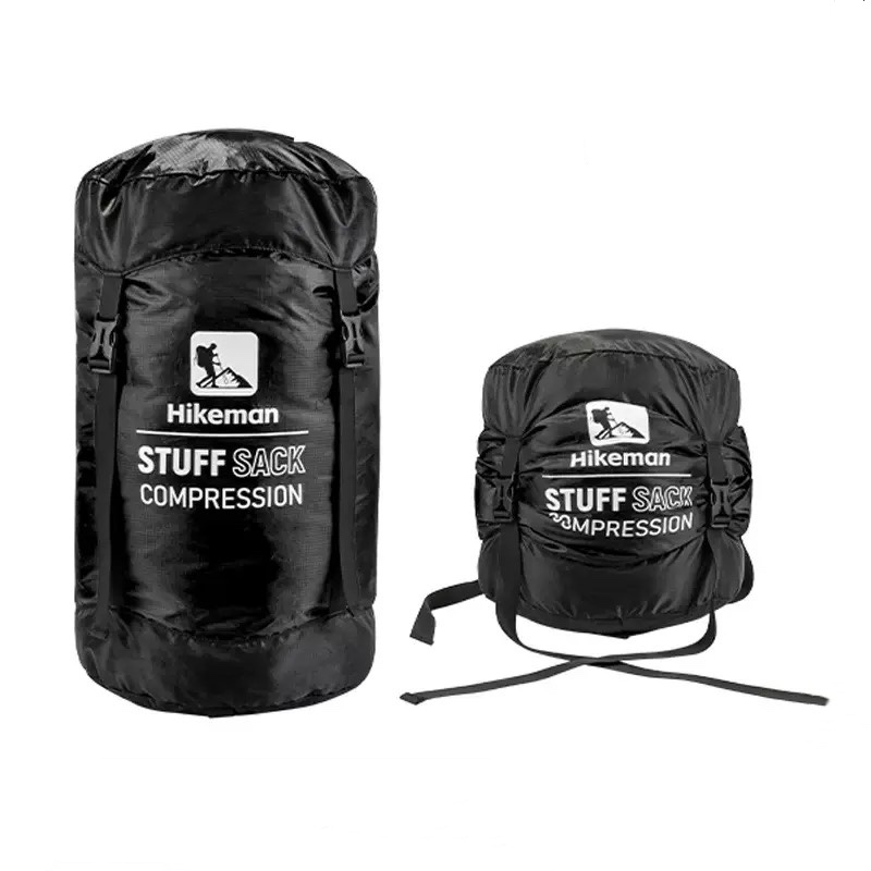 Utomhus sovsäck kompressionsväska camping resor kläder förvaringsväska stor kapacitet bärbar kompressionsförvaringsväska: Ljusgrå