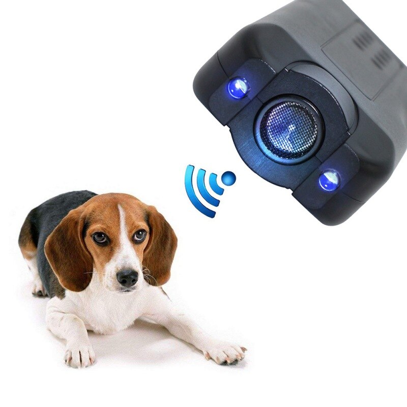 Håndholdt hundeafvisende og træner ultralyd hunde afskrækkende gøen stopper hundetræner enhed led lommelygte
