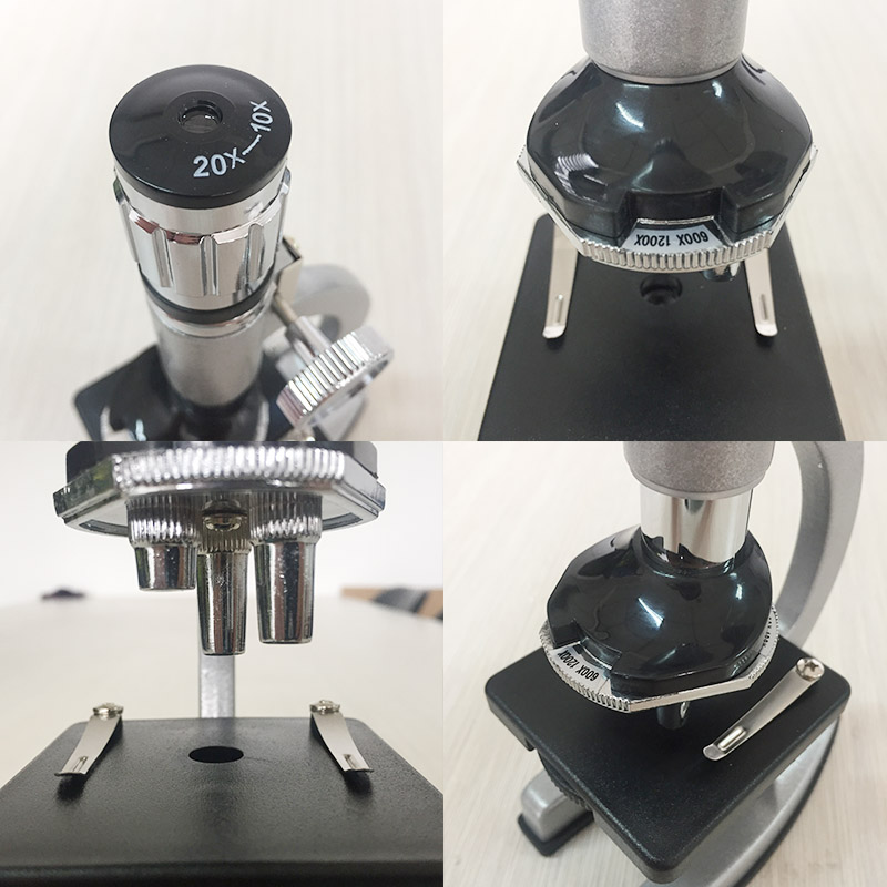 1200x belyst mikroskop zoom monokulært biologisk mikroskop pædagogisk legetøjsmikroskop metallegeme