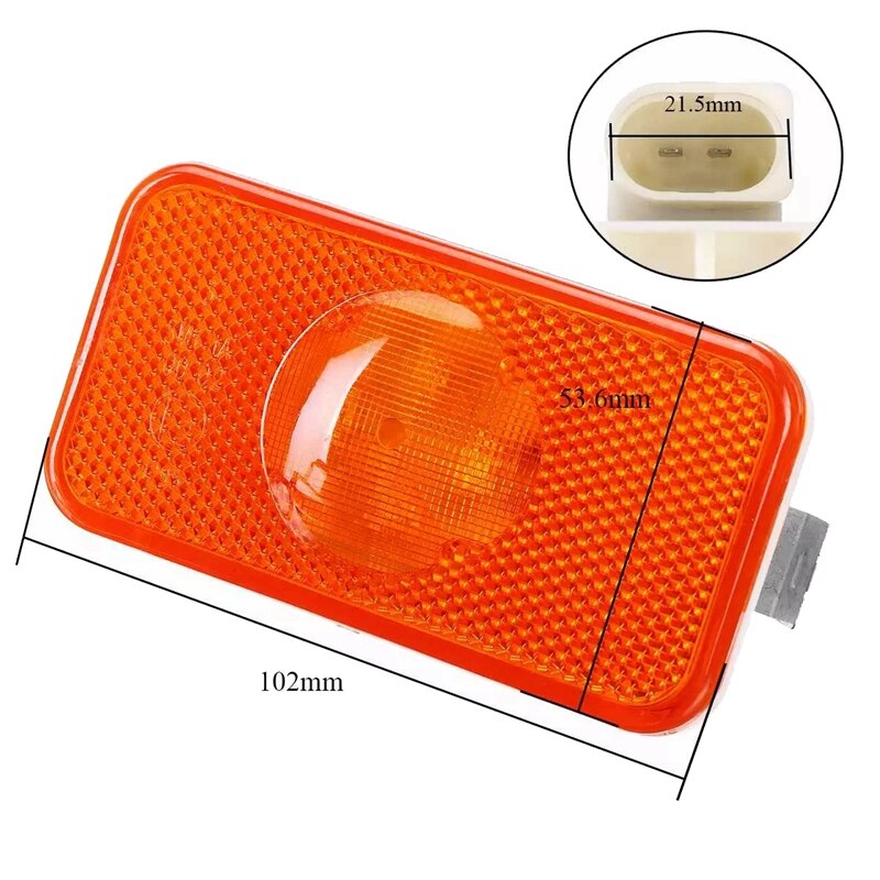 WAS W65 12v/24v Oval Amber Side LED Marker Light Lamp With Reflector