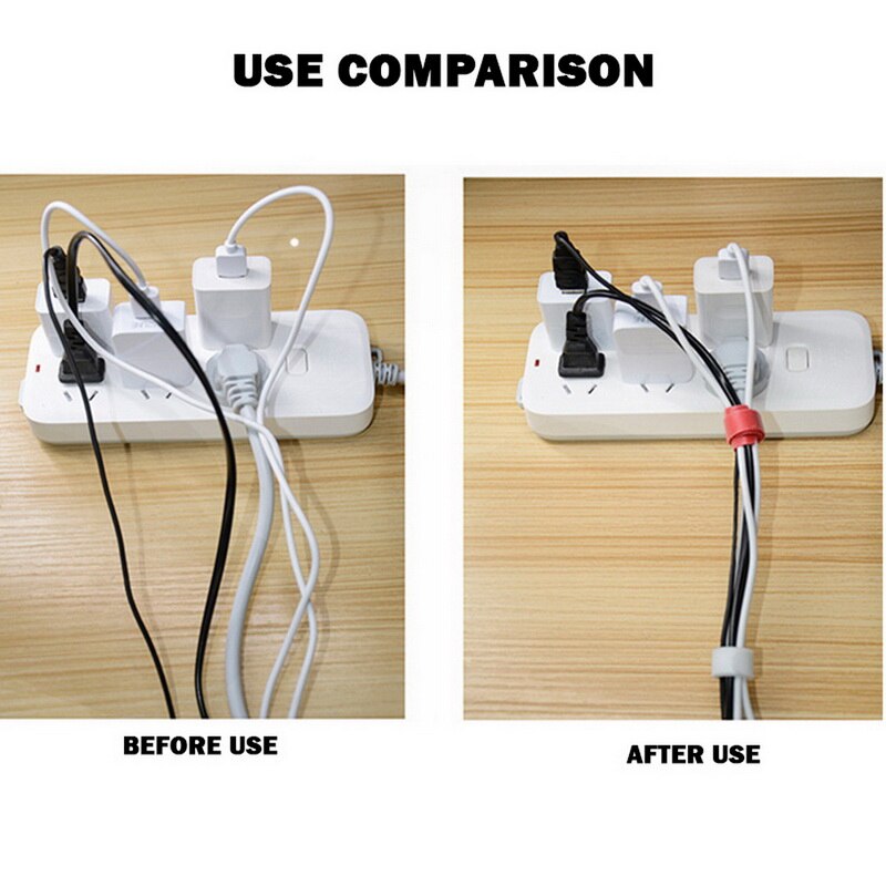 50Pcs Reusable Black Cable Cord Nylon Strap Ties Tidy Organiser Tool Hook And Loop Cable Ties Multiple Colour