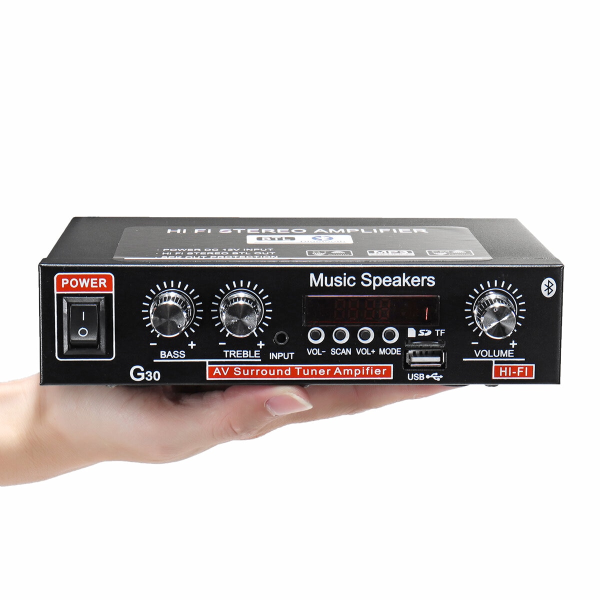 Lcd Display Hifi Audio Stereo Eindversterker Bluetooth Fm Radio Auto Thuis Afstandsbediening