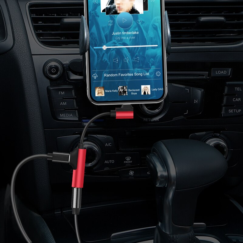 Legering Dual Connector Voor Lightning Naar 3.5 Mm Jack Aux Adapter Splitter Oortelefoon Wisselaar Kabel Voor Iphone 11 Pro X xs Max 7 8 Plus